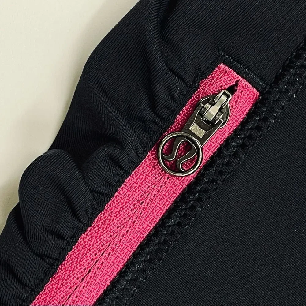 Lululemon Passion Crop III Black Flashback Static Caspian Jeweled Magenta - 4